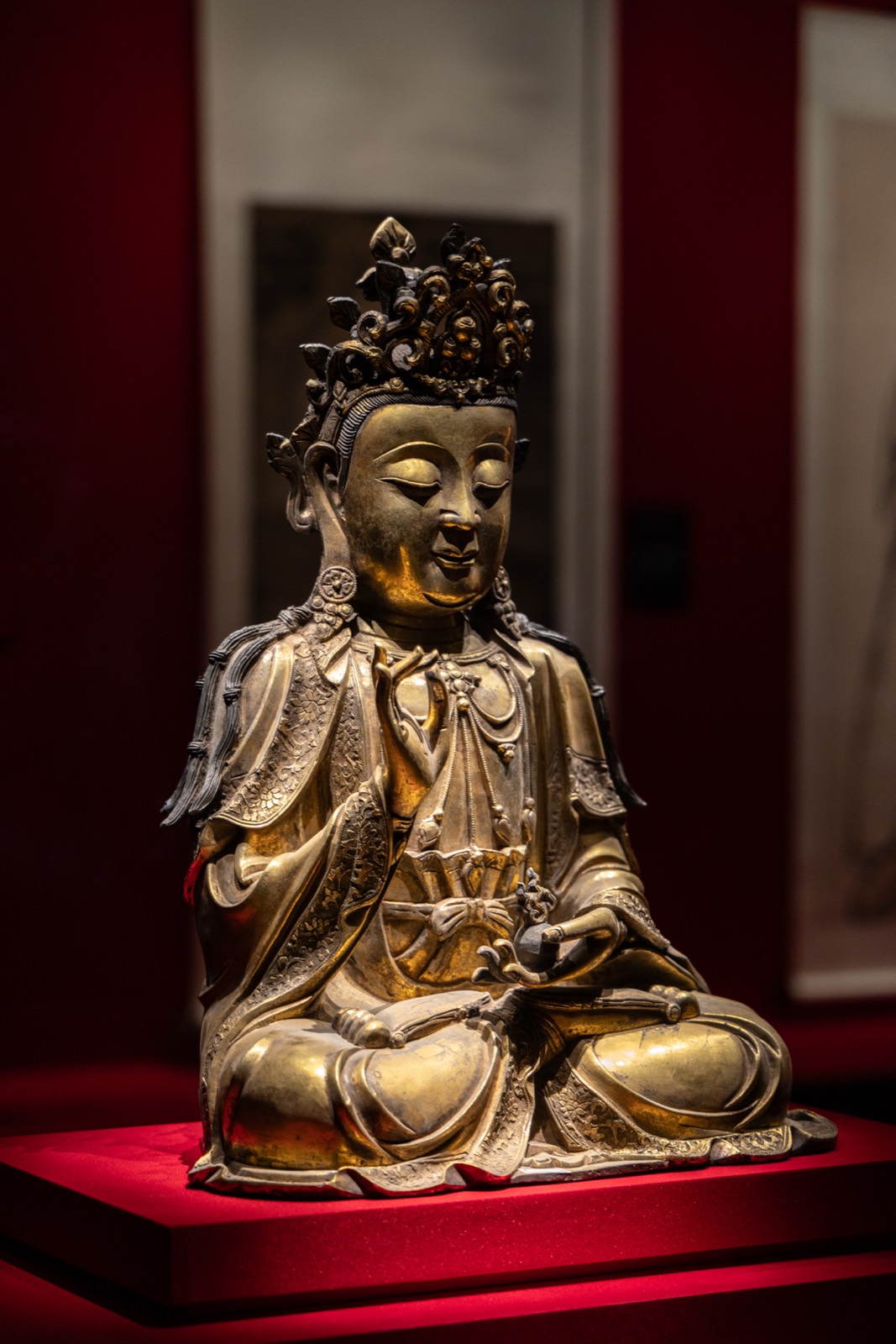 8 铜鎏金地藏菩萨坐像 嘉兴博物馆藏 明